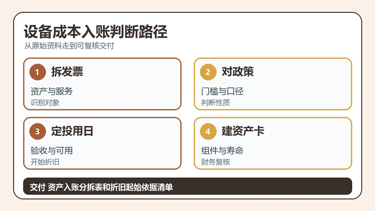 设备成本入账判断路径