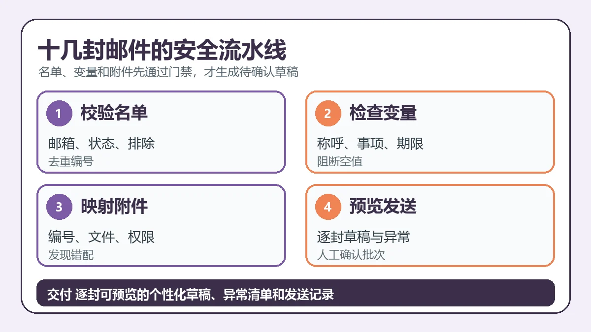 十几封邮件的安全流水线