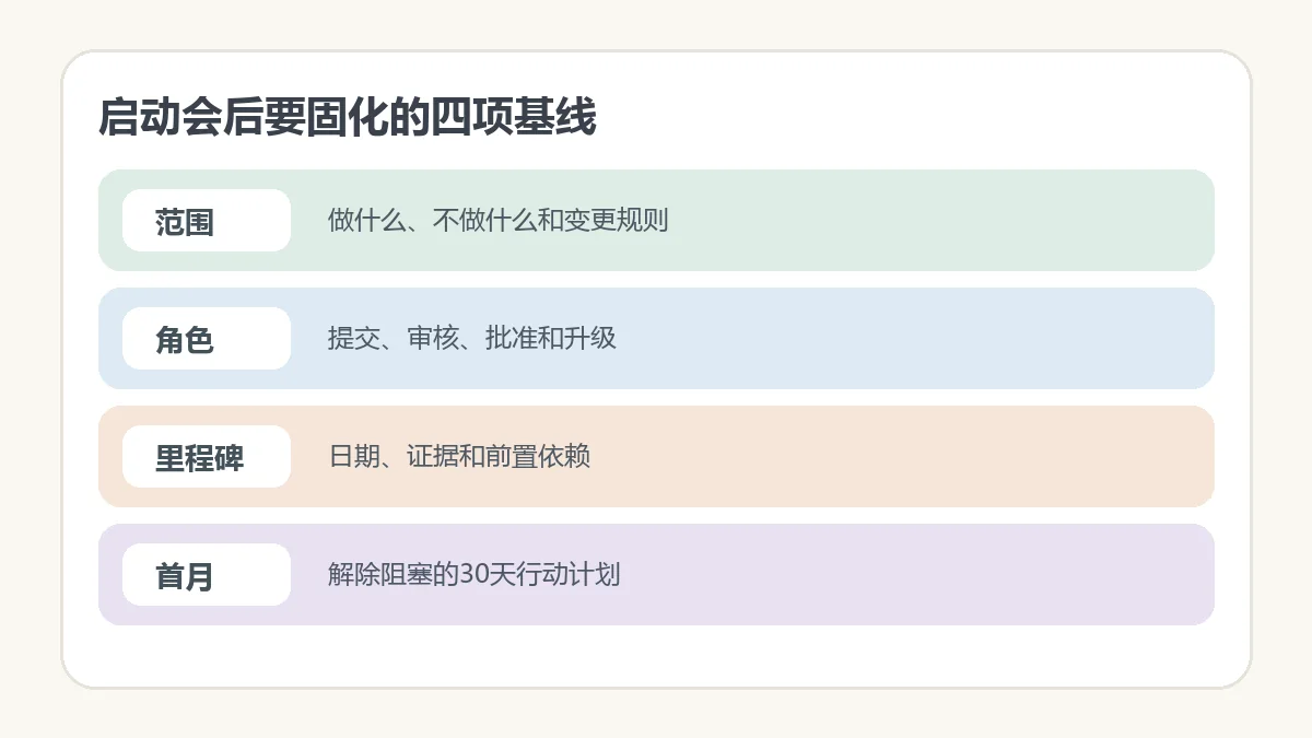 启动会后要固化的四项基线