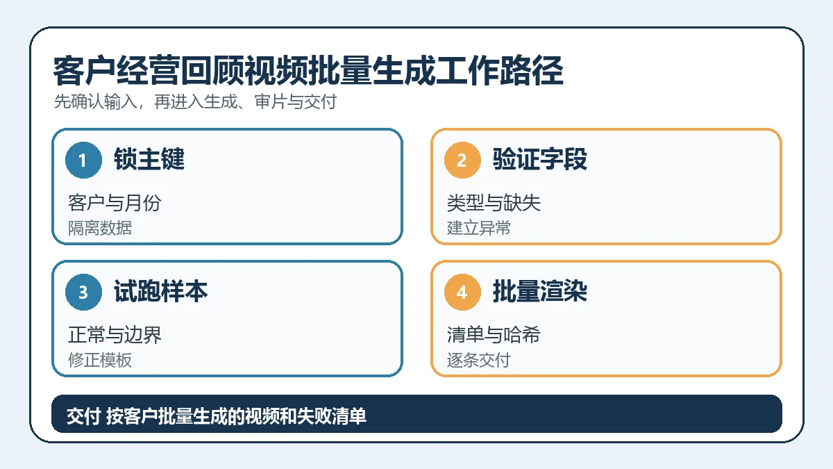 客户经营回顾视频批量生成从输入到交付的判断路径