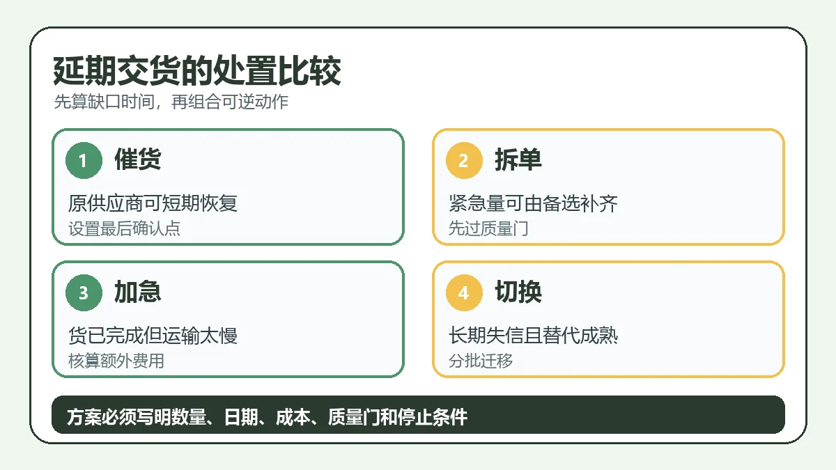 延期交货的处置比较