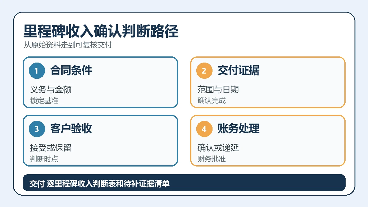 里程碑收入确认判断路径