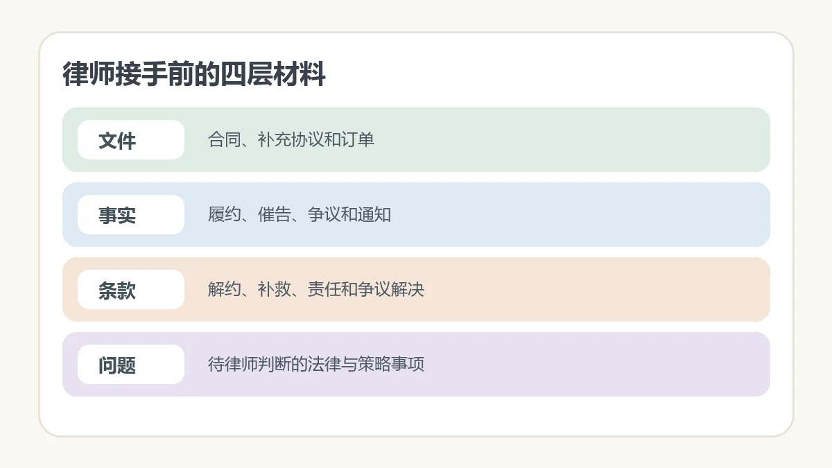 律师接手前的四层材料