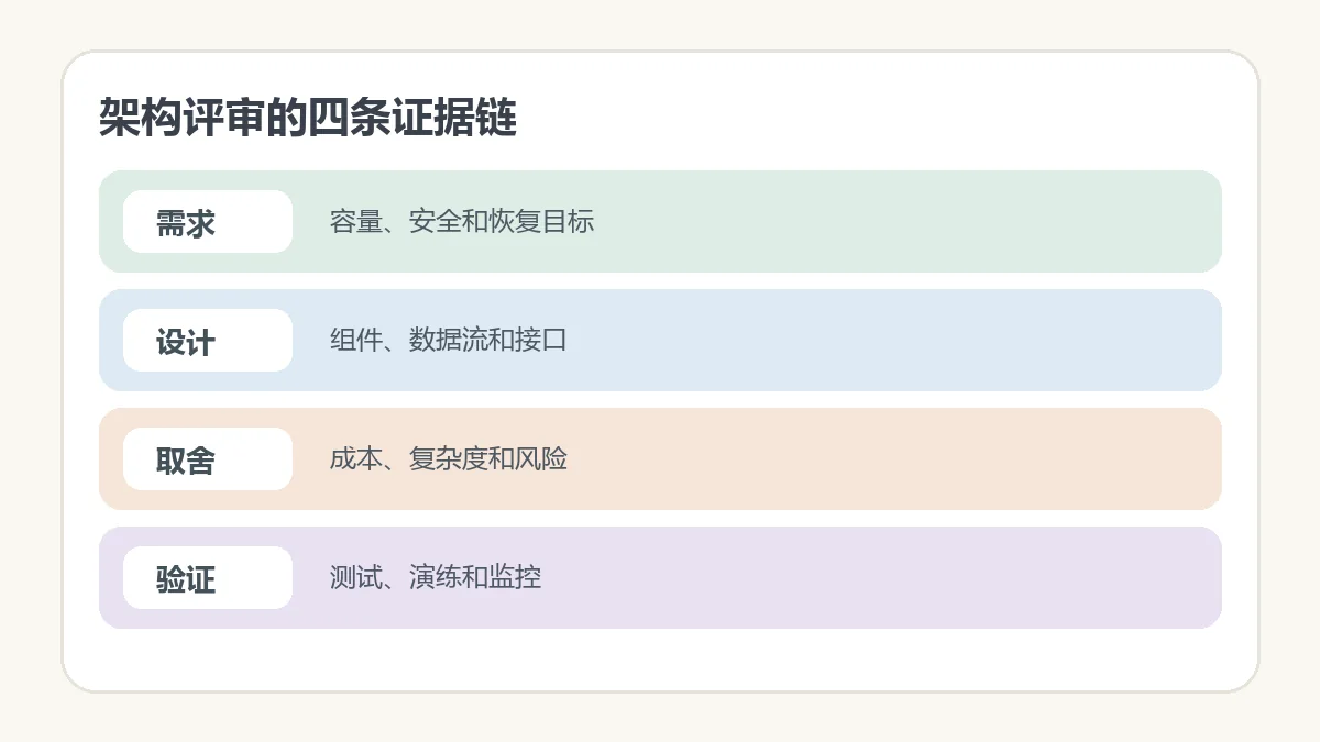 架构评审的四条证据链