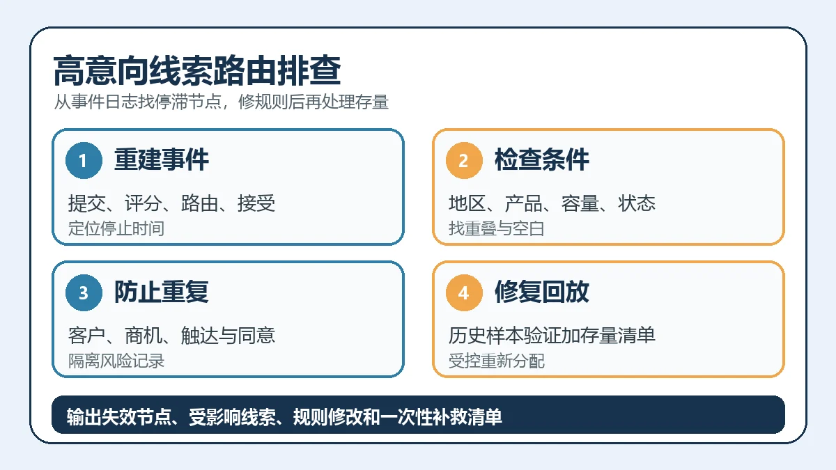 高意向线索路由排查