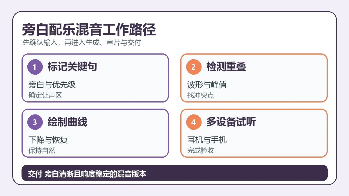 旁白配乐混音从输入到交付的判断路径
