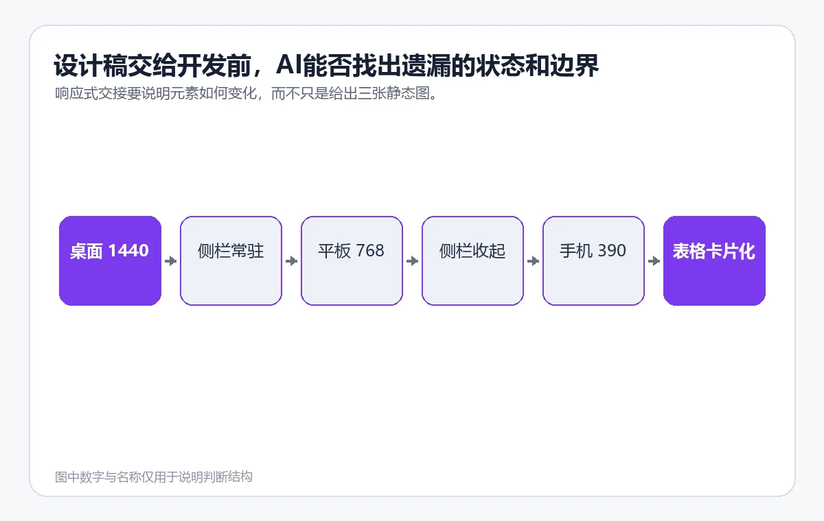 桌面、平板和手机三种断点下导航、表格和操作按钮的交接规则