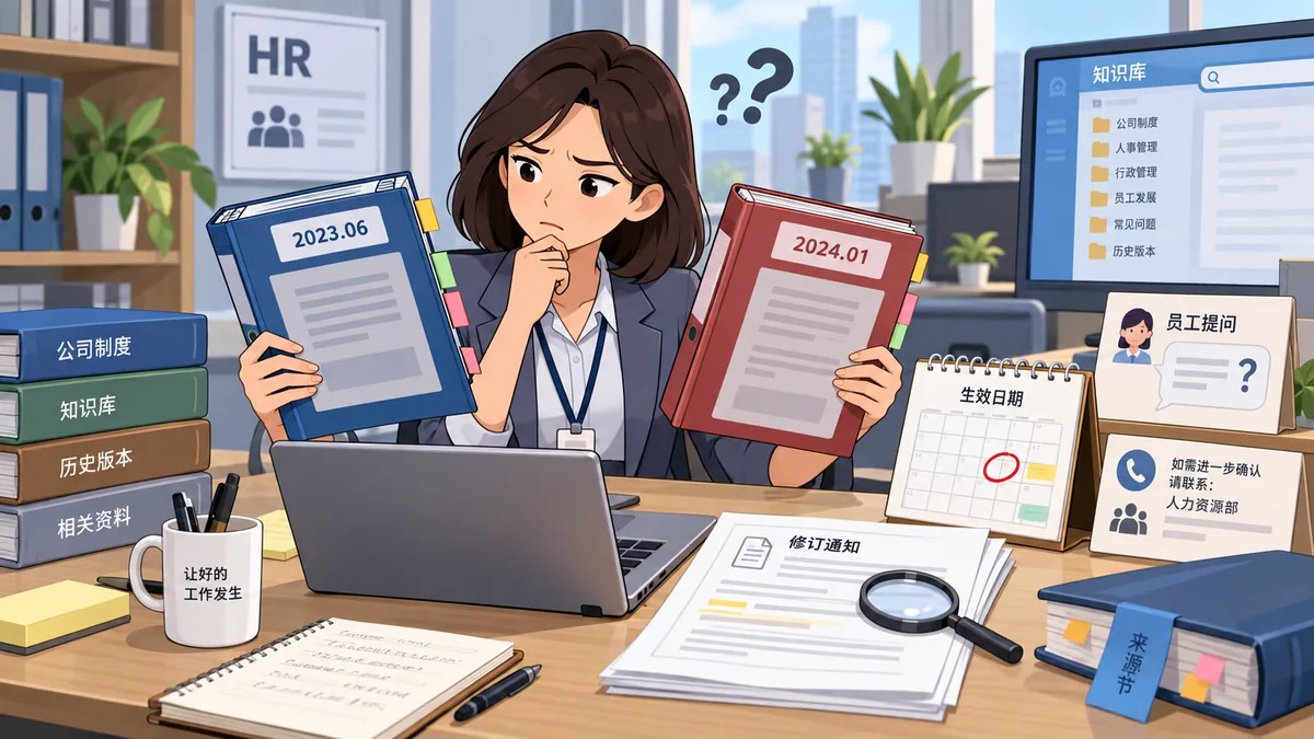 同一个公司制度搜出两套答案，AI回答前怎样确认哪一版仍然有效？ - 技能提升网