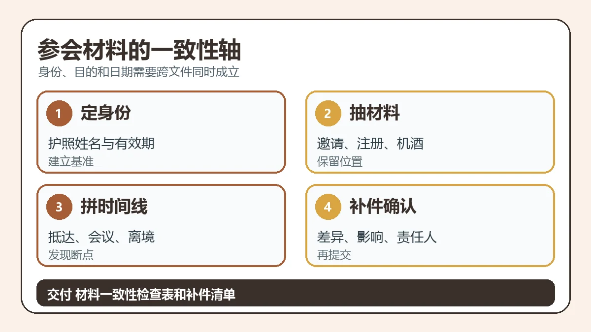 参会材料的一致性轴