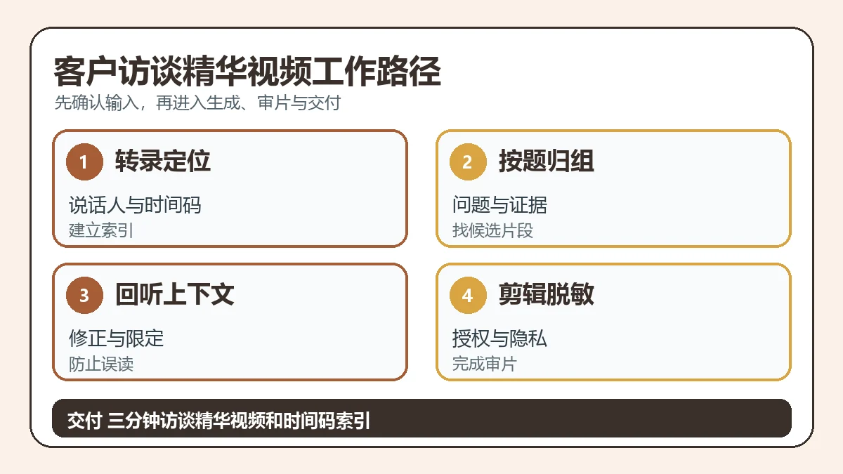 客户访谈精华视频从输入到交付的判断路径