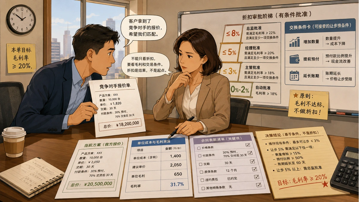 客户拿竞品报价要求降价，AI能帮销售守住多大的折扣边界？ - 技能提升网